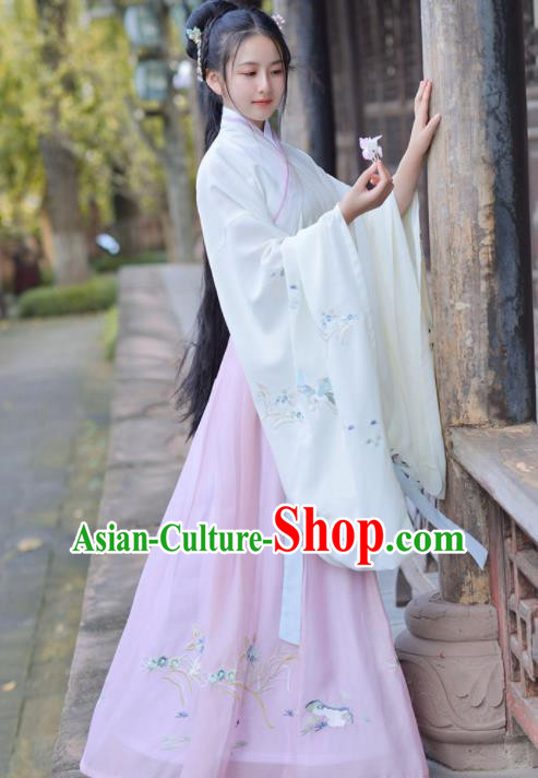 Chinese Ancient Apsara Princess Traditional Hanfu Dress Jin Dynasty Palace Historical Costume for Women