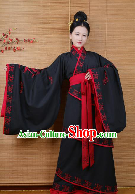 Chinese Ancient Imperial Concubine Traditional Hanfu Dress Han Dynasty Palace Embroidered Historical Costume for Women