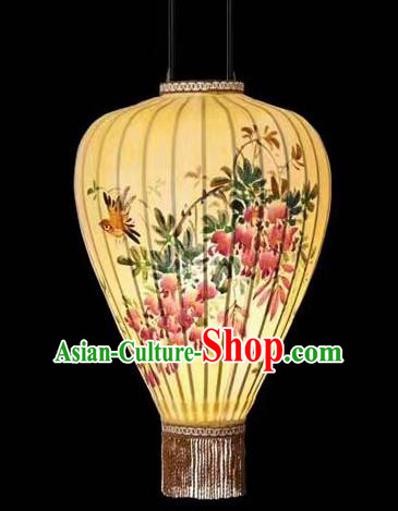 Chinese Traditional Handmade Lantern Painting Flowers Birds Palace Lanterns