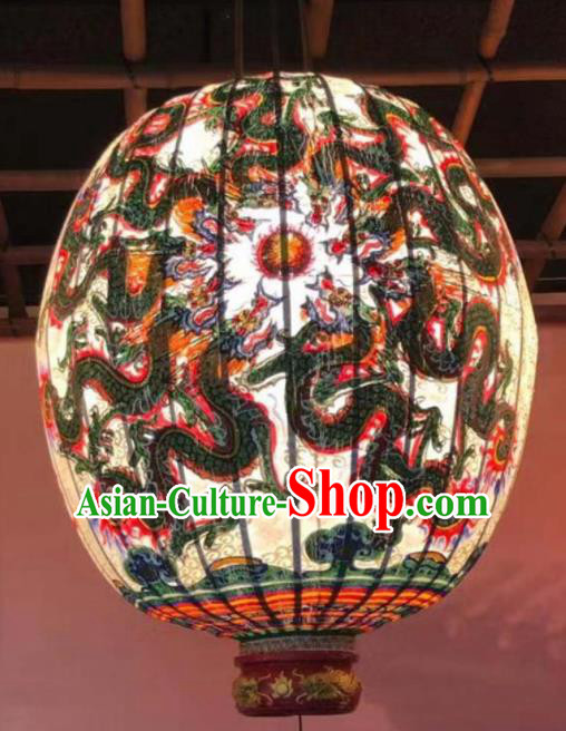 Chinese Traditional New Year Hanging Lantern Handmade Painting Nine Dragons Palace Lanterns