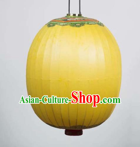 Chinese Traditional Palace Lantern Handmade Yellow New Year Lanterns