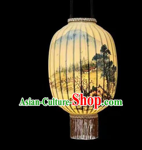 Chinese Traditional Ink Painting Lantern Handmade New Year Palace Lanterns