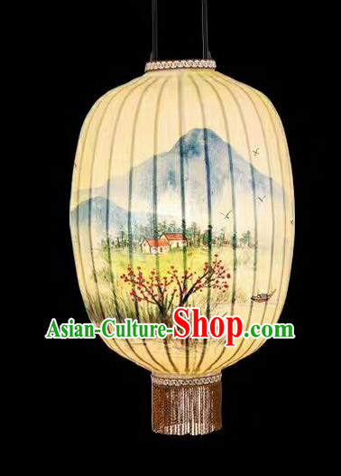 Chinese Traditional Ink Painting Plum Blossom Lantern Handmade New Year Palace Lanterns