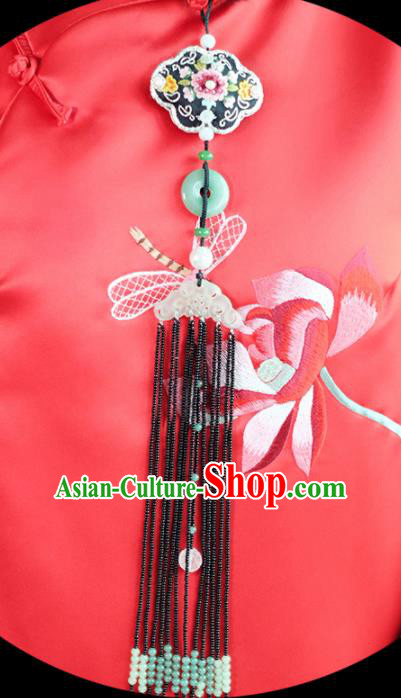 Chinese Traditional Jewelry Accessories Classical Embroidered Pressure Front Tassel Brooch for Women