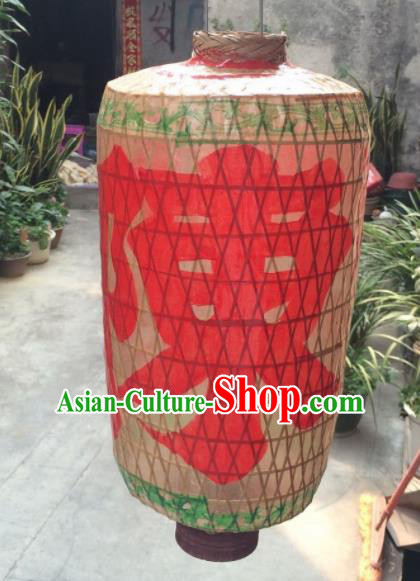 Chinese Traditional Hanging Lantern Handmade Bamboo Weaving Painting Palace Lanterns