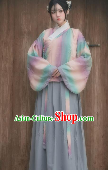 Chinese Ancient Hanfu Dress Ming Dynasty Palace Lady Traditional Historical Costume for Women