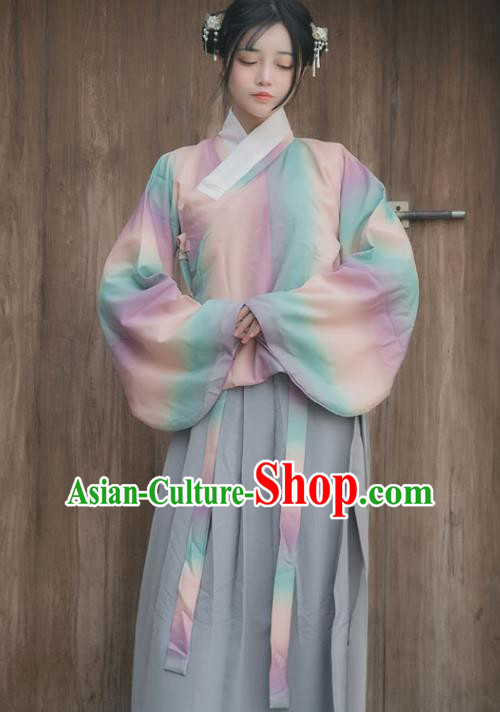 Chinese Ancient Hanfu Dress Ming Dynasty Palace Lady Traditional Historical Costume for Women