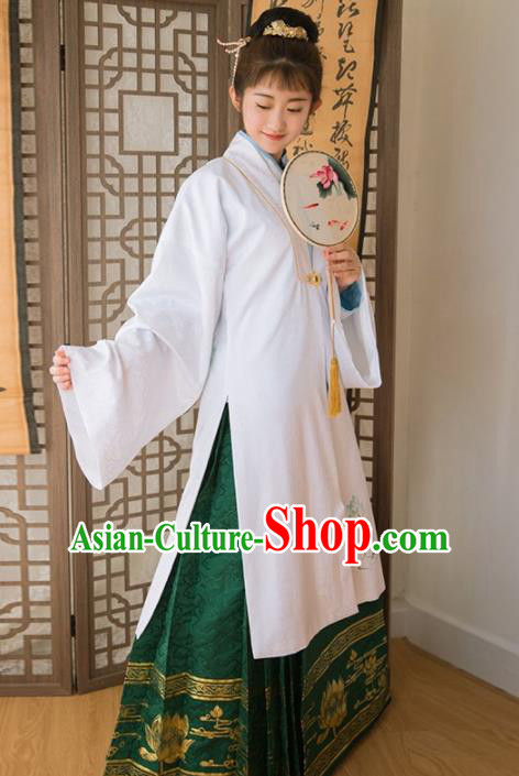 Chinese Ancient Dowager Embroidered Hanfu Dress Ming Dynasty Palace Traditional Historical Costume for Women