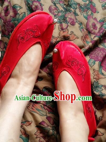 Chinese Ancient Princess Wedding Red Shoes Traditional Cloth Shoes Hanfu Shoes Embroidered Shoes for Women