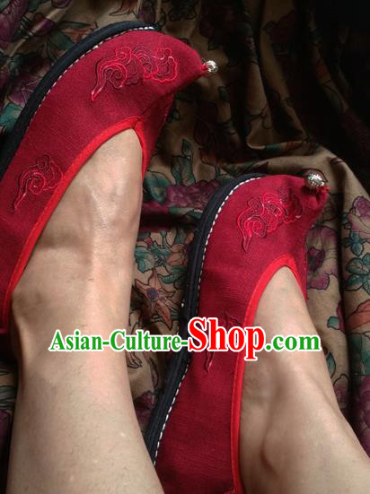 Chinese Ancient Princess Wedding Red Shoes Traditional Cloth Shoes Hanfu Shoes Embroidered Shoes for Women