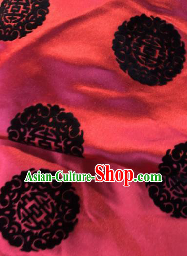 Chinese Traditional Buddhism Round Pattern Design Red Brocade Silk Fabric Tibetan Robe Fabric Asian Material