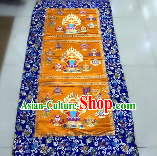 Chinese Traditional Buddhism Golden Brocade Decoration Vajrayana Buddhist Altar Table Cloth