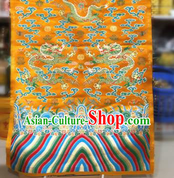 Chinese Traditional Buddhism Dragons Pattern Design Golden Brocade Silk Fabric Tibetan Robe Satin Fabric Asian Material