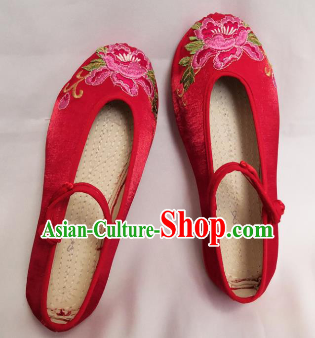 Chinese National Wedding Red Shoes Traditional Cloth Shoes Hanfu Shoes Embroidered Shoes for Women