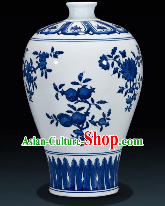 Chinese Jingdezhen Ceramic Craft Hand Painting Pomegranate Enamel Vase Handicraft Traditional Porcelain Vase