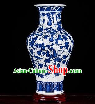 Chinese Jingdezhen Ceramic Craft Twine Pattern Fishtail Vase Enamel Handicraft Traditional Porcelain Vase