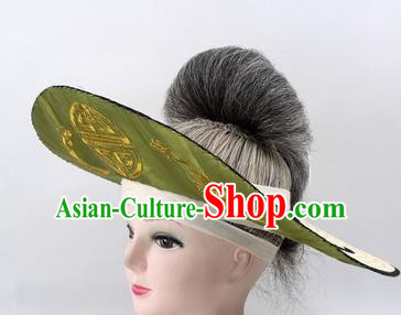 Chinese Ancient Fishermen Green Hat Traditional Peking Opera Old Male Headwear for Men