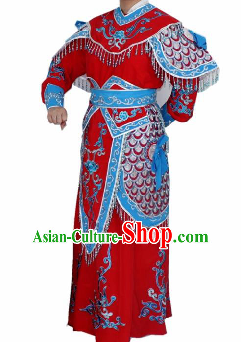 Chinese Ancient Swordswoman Red Embroidered Dress Traditional Peking Opera Blues Artiste Costume for Women