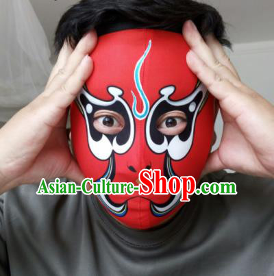 Chinese Traditional Sichuan Opera Face Changing Red Masks Handmade Painting Facial Makeup