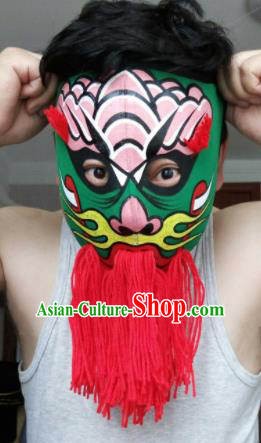 Chinese Traditional Sichuan Opera Prop Face Changing Red Tassel Masks Handmade Painting Facial Makeup