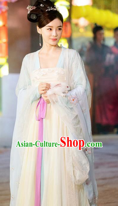 Traditional Chinese Tang Dynasty Imperial Concubine Embroidered Hanfu Dress Ancient Court Lady Replica Costume for Women