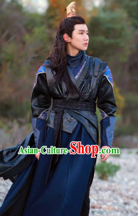 Traditional Chinese Drama Swordsman Hanfu Clothing Ancient Young Hero Knight Replica Costume for Men