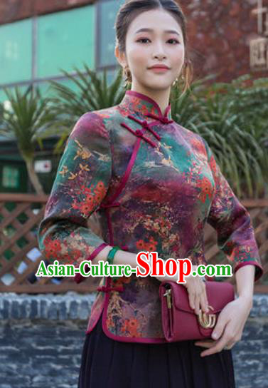 Chinese Traditional Tang Suit Upper Outer Garment Qipao Dress Blouse National Costume for Women