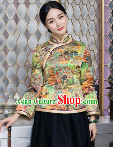 Chinese Traditional Tang Suit Upper Outer Garment Qipao Jacket National Costume for Women