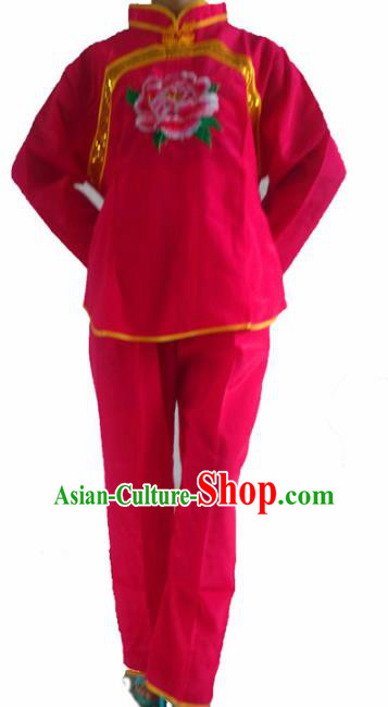 Chinese Traditional Folk Dance Embroidered Costume Yangko Dance Clothing for Women