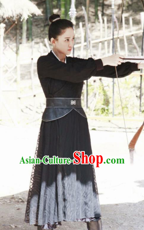 Chinese Ancient Drama Swordswoman Hanfu Dress Sui Dynasty Queen Dugu Embroidered Historical Costume for Women