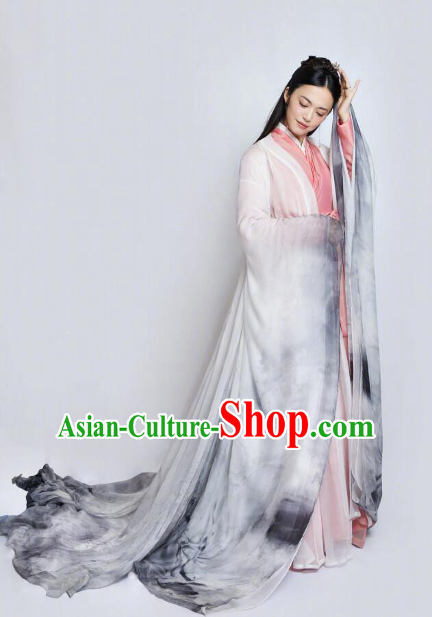 Traditional Chinese Spring Festival Gala Dance Hanfu Dress Ancient Peri Replica Costume for Women