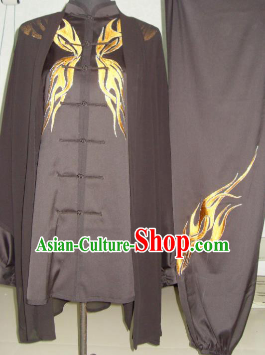 Chinese Traditional Kung Fu Competition Costume Tai Chi Martial Arts Black Clothing for Men