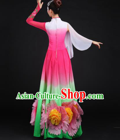 Chinese Traditional Classical Dance Green Dress Spring Festival Gala Stage Performance Costume for Women