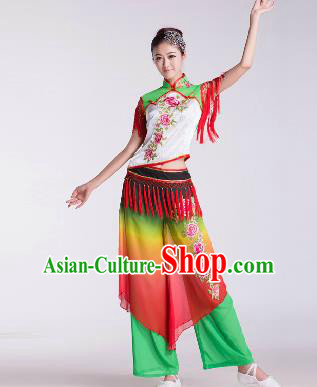 Chinese Traditional Fan Dance Costume Folk Dance Stage Performance Clothing for Women