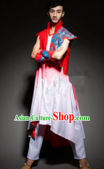 Chinese Traditional Ethnic Dance Costume Mongolian Nationality Folk Dance Stage Performance Clothing for Men