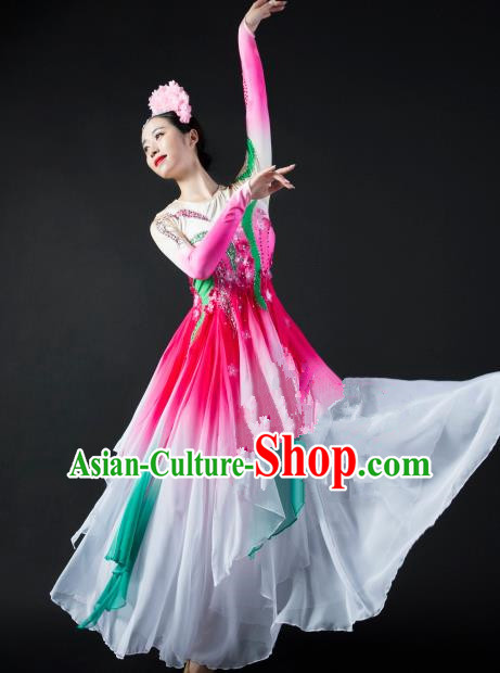 Top Grade Chorus Opening Dance Pink Dress Modern Dance Stage Performance Costume for Women