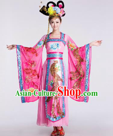 Chinese Traditional Beijing Opera Costume Classical Dance Stage Performance Pink Dress for Women