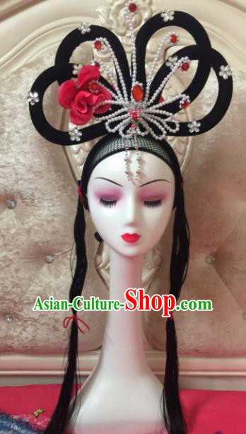 Chinese Traditional Beijing Opera Wig Sheath Peking Opera Peri Hair Accessories for Women