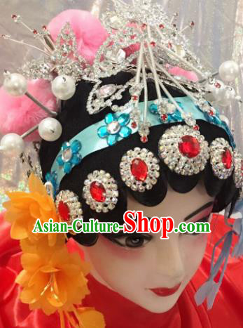 Chinese Traditional Beijing Opera Wigs and Hairpins Headwear Peking Opera Diva Hair Accessories for Women