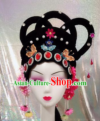Chinese Traditional Beijing Opera Princess Wigs and Hairpins Peking Opera Diva Hair Accessories for Women