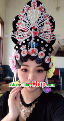 Chinese Traditional Beijing Opera Peri Wigs and Phoenix Hairpins Peking Opera Diva Hair Accessories for Women