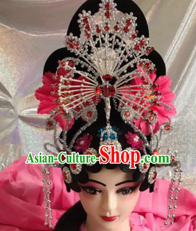 Chinese Traditional Beijing Opera Diva Wigs and Phoenix Hairpins Peking Opera Princess Hair Accessories for Women