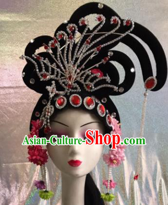 Chinese Traditional Beijing Opera Imperial Consort Wigs and Hairpins Peking Opera Peri Hair Accessories for Women