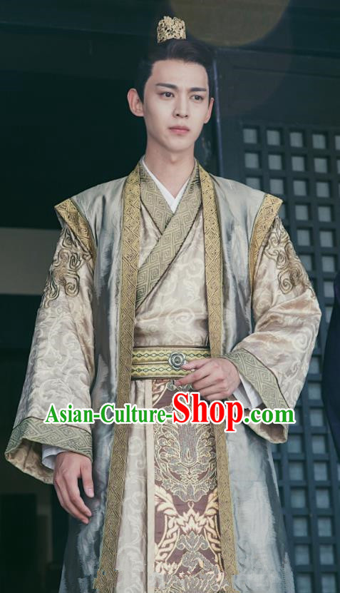 Drama Queen Dugu Chinese Ancient Sui Dynasty Crown Prince Yang Guang Historical Costume for Men