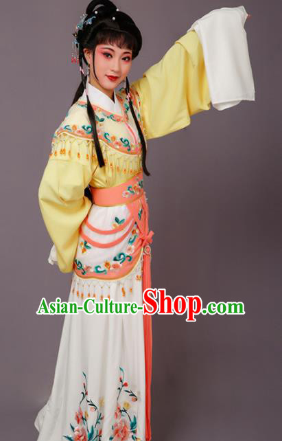 Chinese Traditional Beijing Opera Hua Dan Costume Peking Opera Princess Yellow Dress for Women