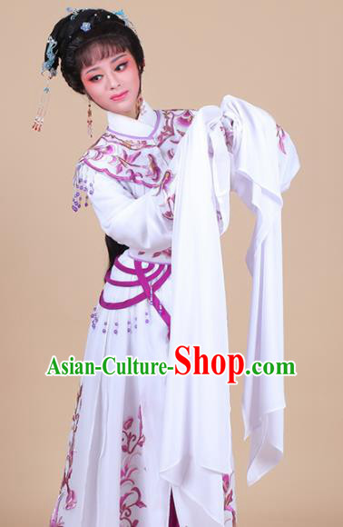 Chinese Traditional Shaoxing Opera Peri Purple Embroidered Dress Beijing Opera Hua Dan Costume for Women