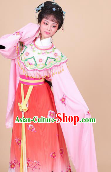 Chinese Traditional Shaoxing Opera Peri Princess Red Embroidered Dress Beijing Opera Hua Dan Costume for Women