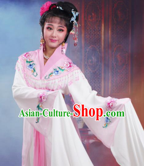 Chinese Traditional Huangmei Opera Nobility Lady Embroidered Pink Dress Beijing Opera Hua Dan Costume for Women