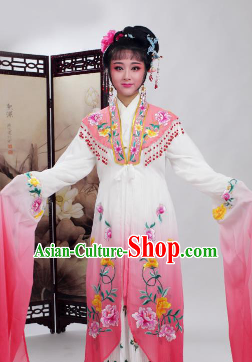 Chinese Traditional Huangmei Opera Embroidered Rosy Dress Beijing Opera Hua Dan Costume for Women