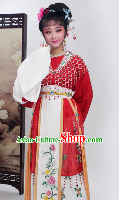 Chinese Traditional Huangmei Opera Princess Red Dress Beijing Opera Hua Dan Costume for Women